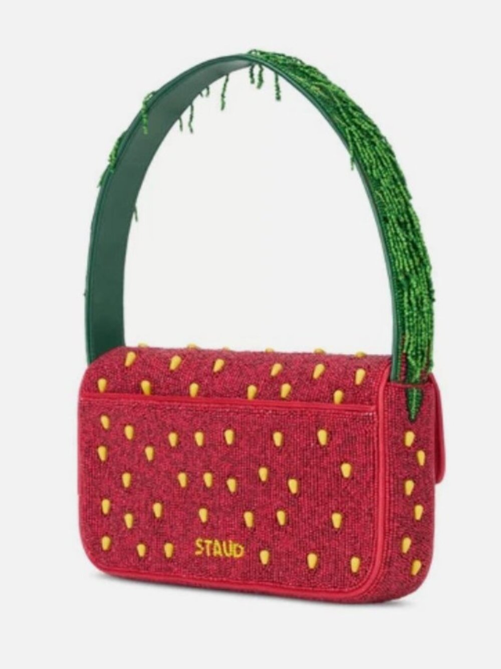 NEW Staud Tommy Beaded Bag Strawberry Dream MSRP $295 - Picture 4 of 5